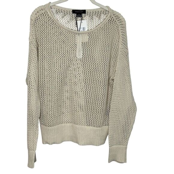 Sanctuary Open Knit Sweater Size Medium Sandshell Cream NEW $89 - Picture 1 of 8